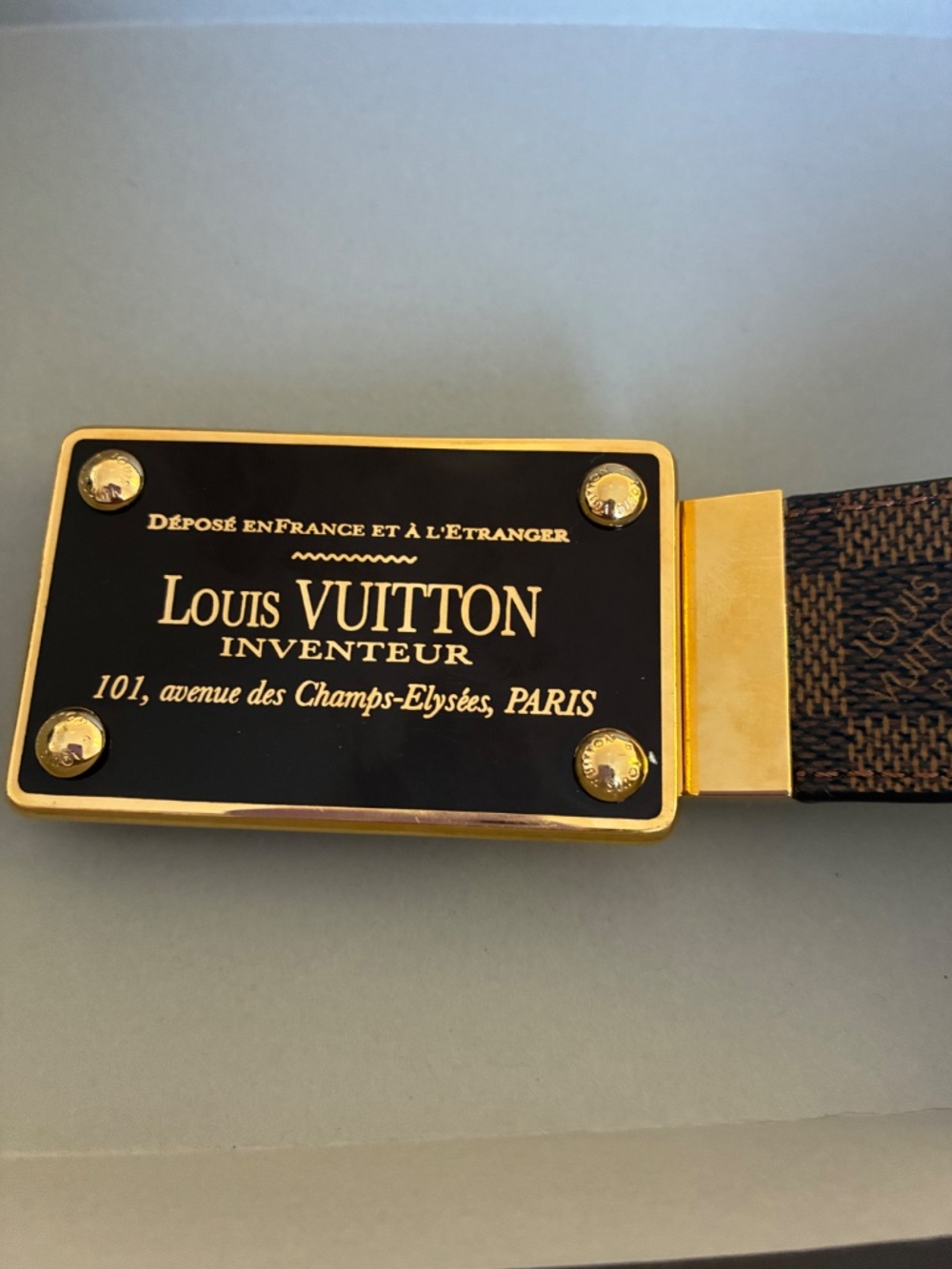 RARE Authentic Louis Vuitton Damier Ebene Canvas Inventeur Reversible Belt 100cm - Picture 6 of 10